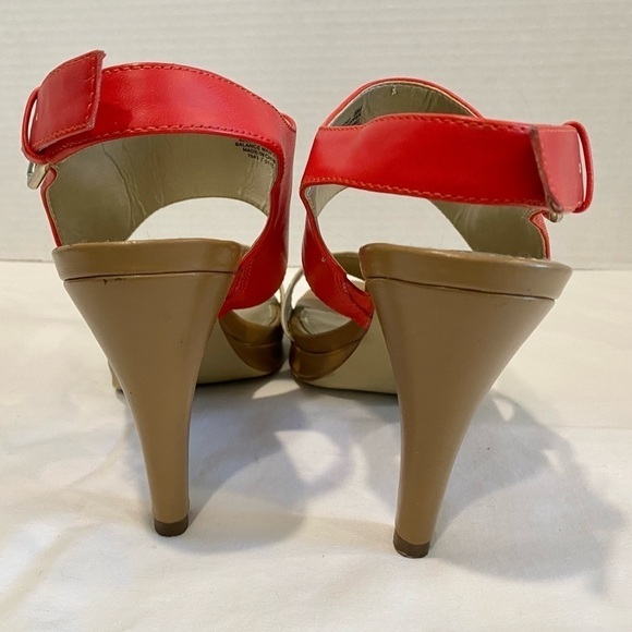 Anne Klein Terriko Slingback Pumps in Pink Coral and Cream Color Block Size 8M - Picture 6 of 12